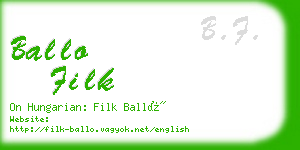 ballo filk business card